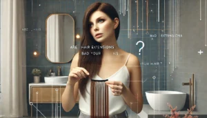 Woman concerned about putting hair extensions in her hair