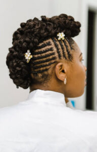 Up-do hairstyle with jeweled clips